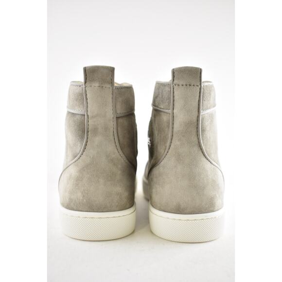Christian Louboutin Mens Lou Spikes Orlato Flat Gres Grey High Top Sneaker 40 7 - Picture 8 of 9